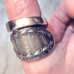 Vintage Artisan sterling adjustable wrap Spoon ring sterling silver